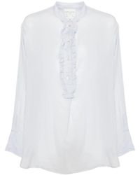 forte_forte - Granddad–Collar Shirt With Ruffles - Lyst