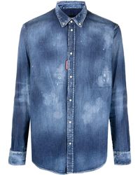 DSquared² - Jeanshemd im Distressed-Look - Lyst
