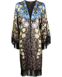 Etro - Floral-pattern Fringed Poncho - Lyst
