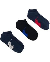 Polo Ralph Lauren - Pony-Motif Ankle Socks (Set Of Three) - Lyst