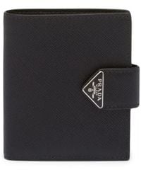 Prada - Saffiano Logo-Plaque Wallet - Lyst