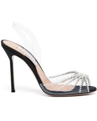 Aquazzura - 90Mm Crystal-Embellished Slingback Sandals - Lyst