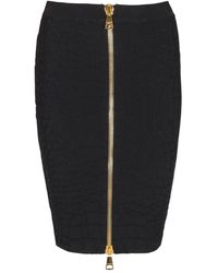 Balmain - Falda corta con efecto de piel de cocodrilo - Lyst