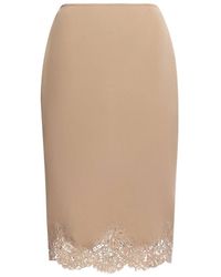 Elie Saab - Lace-Trim Pencil Midi Skirt - Lyst