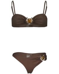 Christopher Esber - Stone-Embellished Ruched Bikini Bottoms - Lyst
