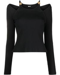 Just Cavalli - Cut-out Detail Ribbed Top - Lyst