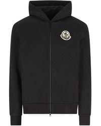 Moncler - Logo-Patch Zip-Up Hoodie - Lyst