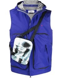 Stone Island - Logo-Embroidered Hooded Gilet - Lyst