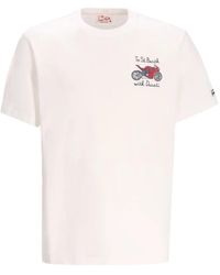 MC2 Saint Barth - Motorcycle-Print Cotton T-Shirt - Lyst
