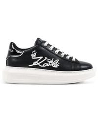 KARL LAGERFELD - Logo-Embroidered Platform Sneakers - Lyst