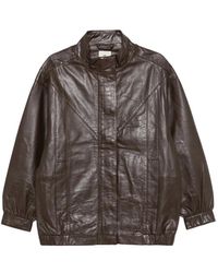 THE GARMENT - Leather High-Neck Jacket - Lyst