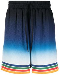 CASABLANCA - Rainbow Monogram Silk Shorts - Lyst