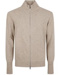 Ballantyne - Zip-Up Plain Cardigan - Lyst