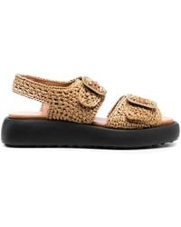 Tod's - Woven Raffia 45Mm Sandals - Lyst