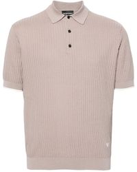 Emporio Armani - Ribbed-knit Polo Shirt - Lyst