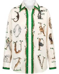Paul & Joe - Alphabet-Print Contrast-Trim Blouse - Lyst
