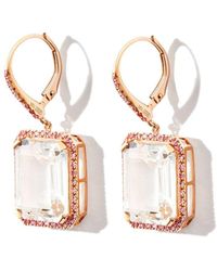 SHAY - 18kt Yellow Gold Diamond And Sapphire Drop Earrings - Lyst