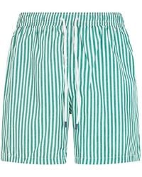 Fedeli - Striped Drawstring Swim Shorts - Lyst