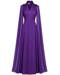 Baruni - Diala Bead-Embellished Cape-Sleeve Maxi Dress - Lyst