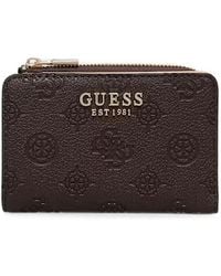 Guess - Logo-Embossed Zip-Around Wallet - Lyst