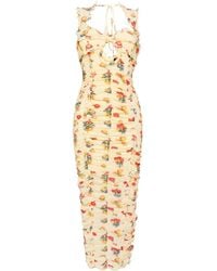 De La Vali - Pampapato Floral-Print Midi Dress - Lyst