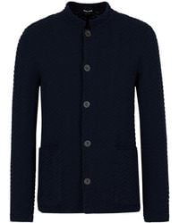Giorgio Armani - Cardigan À Motif Zig-Zag Brodé - Lyst