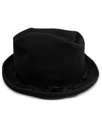 Yohji Yamamoto - Ruffled-Trim Fedora Hat - Lyst