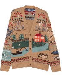 Polo Ralph Lauren - Intarsia-Knit V-Neck Cardigan - Lyst