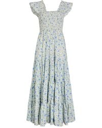 RIXO London - Kendall Ruffled Floral-Pattern Midi Dress - Lyst