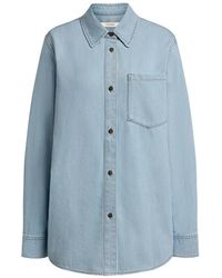 12 STOREEZ - Button Lightweight Denim Shirt - Lyst