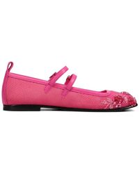 NODALETO - Floral-Embellished Mesh Ballet Flats - Lyst