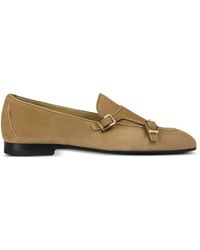 Doucal's - Teddy Suede Double-Buckle Loafers - Lyst