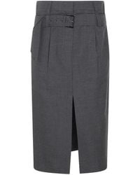 Brunello Cucinelli - Belted Midi Skirt - Lyst