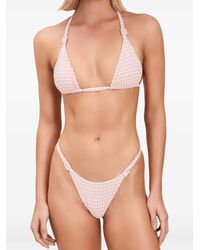 Devon Windsor - Jodi Gingham-Check Bikini Bottoms - Lyst