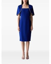 Joseph Ribkoff - Midi Crystal-Embellished Cape-Overlay Dress - Lyst