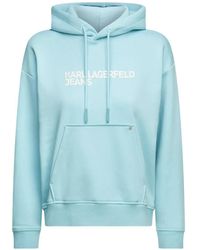 KARL LAGERFELD - Logo-Print Drawstring Hoodie - Lyst