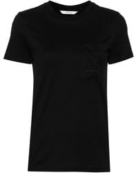 Max Mara - T-shirt en coton à logo brodé - Lyst