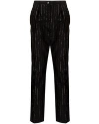 Saint Laurent - Lurex-pinstripe High-waisted Tailored Trousers - Lyst