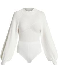 FARM Rio - Puff Sleeves Knitted Top - Lyst