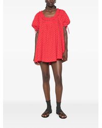 damson madder jemima ruffle mini dress Damson Madder Jemima Mini Dress - Red