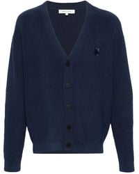 Maison Kitsuné - Fox Head-Patch V-Neck Cardigan - Lyst