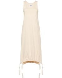 Jil Sander - Monogram-Embroidery Jersey Maxi Dress - Lyst