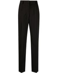 Dolce & Gabbana - Stripe-pattern Wool Tapered Trousers - Lyst