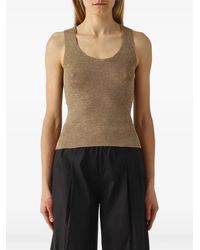 Twinset - Débardeur En Maille Côtelée À Effet Métallisé - Lyst