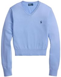 Polo Ralph Lauren - Embroidered-Logo V-Neck Sweater - Lyst