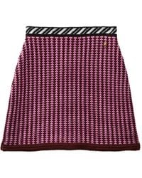 Versace - Wool Crochet-Stitch Knit Mini Skirt - Lyst