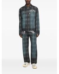 Off-White c/o Virgil Abloh - Jean À Logo Et Carreaux En Jacquard - Lyst