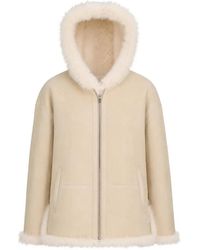 LA ROSE - Reversible Hooded Shearling Jacket - Lyst