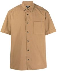 A.P.C. - Ross Short-sleeve Cotton Shirt - Lyst