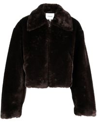 FRAME - Faux-fur Cropped Jacket - Lyst